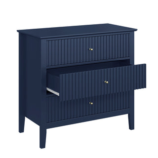 Dresser, Fluted Wood with Gloss Finish in Blue