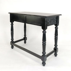 Dresser, Solid Pine Wood, Antique Black Top, Black Base