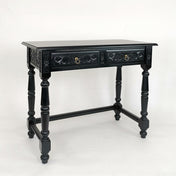 Dresser, Solid Pine Wood, Antique Black Top, Black Base