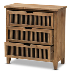 Dresser with 3 Drawers and Spindle Detailing in Brown