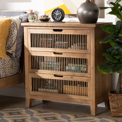 Dresser with 3 Drawers and Spindle Detailing in Brown
