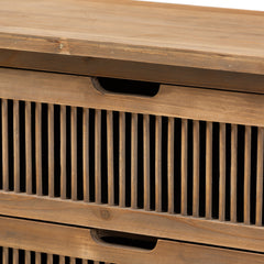 Dresser with 3 Drawers and Spindle Detailing in Brown
