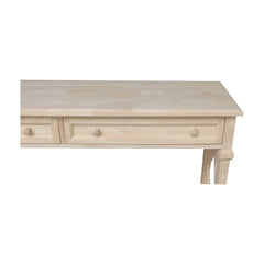 Dresser with Drawers and Shelves, Solid Rubberwood, Unfinished