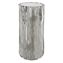 Drink Table, Mirrored Glass Top, Iron Base, Polished Nickel