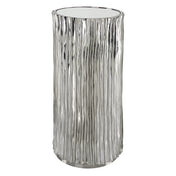 Drink Table, Mirrored Glass Top, Iron Base, Polished Nickel