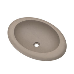 Drop-In Bathroom Sink, Cuyama, Oval, NativeStone Concrete, Earth