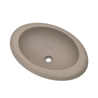 Drop-In Bathroom Sink, Cuyama, Oval Concrete in Earth