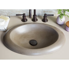 Drop-In Bathroom Sink, Cuyama, Oval, NativeStone Concrete, Earth