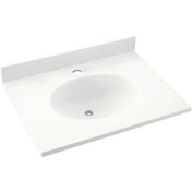 Drop-In Bathroom Vanity Top, Single Sink, Swanstone, Tahiti White