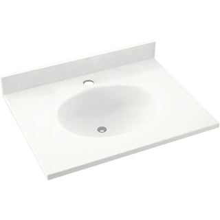 Drop-In Bathroom Vanity Top, Single Sink, Swanstone, Tahiti White