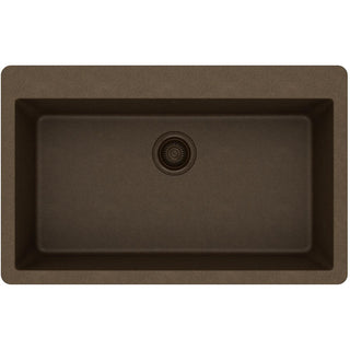 Drop-In Kitchen Sink, Classic, Single Bowl, Quartz, Mocha