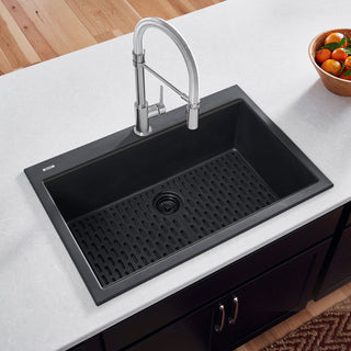 Drop-In Kitchen Sink, epiGranite, Single Bowl in Midnight Black