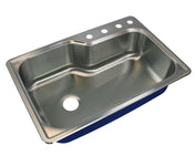 Drop-In Kitchen Sink, Meridian, Single Bowl, 33 In, Brushed Stainless Steel