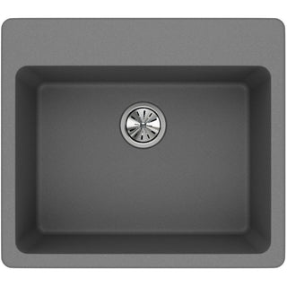 Drop-In Kitchen Sink, Quartz Classic, Single Bowl, Quartz, Greystone