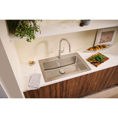 Drop-In Topmount Kitchen Sink, Single Bowl, 16 Gauge Stainless Steel, 33 x 22 Inch