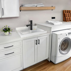 Drop-In Utility Sink, Single Bowl with Wire Basket in Vitreous China