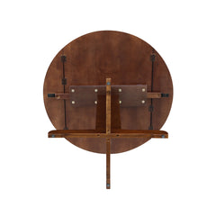 Drop Leaf Dining Table, Round Solid Rubberwood, Espresso