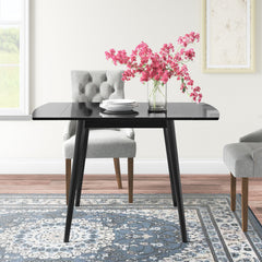 Drop Leaf Dining Table, Solid and Manufactured Wood, Extendable, Four Legs