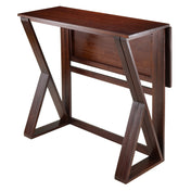 Drop Leaf High Table with One Leaf in Walnut Finish