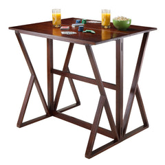 Drop Leaf High Table with One Leaf in Walnut Finish