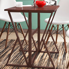 Drop Leaf High Table with One Leaf in Walnut Finish