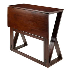 Drop Leaf High Table with One Leaf in Walnut Finish