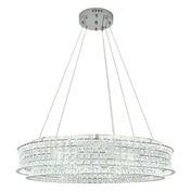 Drum Chandelier, 2 Tiers, 31.47 in Wide with Crystal Accents in Chrome