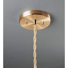 Drum Pendant Light with Ceramic Shade in Matte Green and Brushed Brass