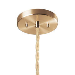 Drum Pendant Light with Ceramic Shade in Matte Green and Brushed Brass