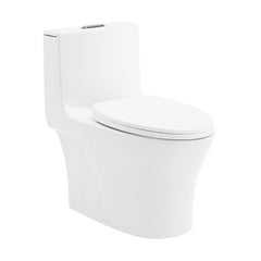 Dual-Flush Toilet, Cascade II, One-Piece, Elongated, Glossy White