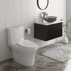 Dual-Flush Toilet, Cascade II, One-Piece, Elongated, Glossy White