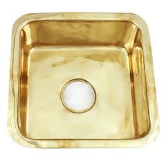 Dual Mount Kitchen Sink, Brightwork, Single Bowl, Brass