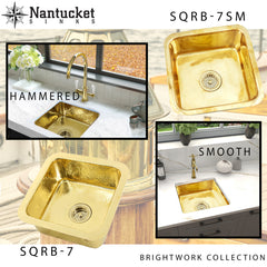 Dual Mount Kitchen Sink, Brightwork, Single Bowl, Brass