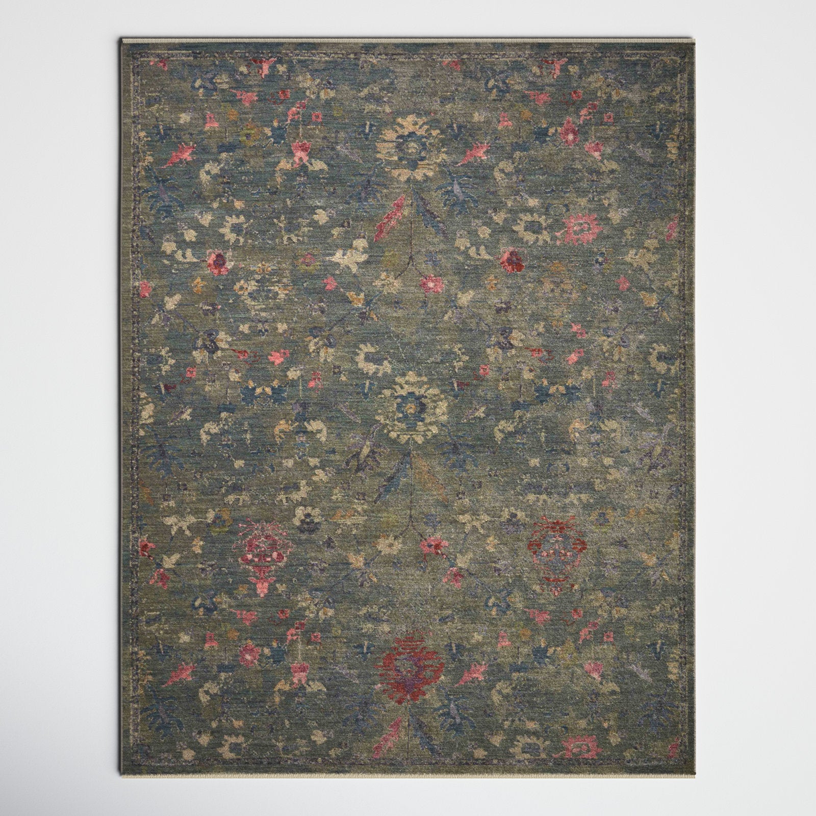 Full rug | the whole rug flat on a plain backdrop, no furniture