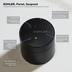 Kohler Purist Suspend Ceiling-Mount Kitchen Faucet Kit in Matte Black | product photo
