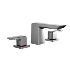 GR Series 1.2 GPM Two Handle Widespread Bathroom Sink Faucet with Drain Assembly, Polished Chrome | product photo