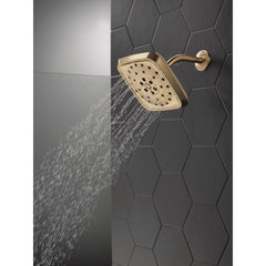 Rain Adjustable Shower Head with H2Okinetic Technology in Lumicoat Champagne Bronze | product photo