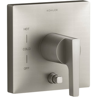 Honesty Valve Trim With Push-Button Diverter And Lever Handle For Rite-Temp(R) Pressure-Balancing Valve, Requires Valve in Vibrant Brushed Nickel