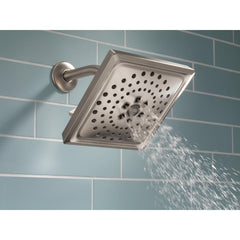 Rain Adjustable Shower Head with H2Okinetic Technology in Lumicoat Stainless | product photo