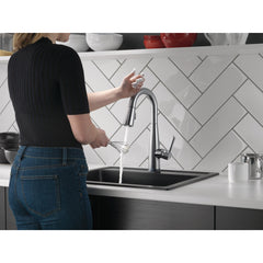 Essa Pull Down Sprayer Touch Bar Faucet, Single Handle Touch Prep Sink Faucet in Arctic Stainless | product photo