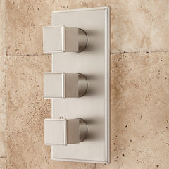 Ryle Complete Thermostatic Shower System with Rough-in Valve in Brushed Nickel | product photo