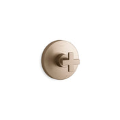 Composed Thermostatic Faucet Trim with Cross Handle in Vibrant Brushed Bronze