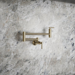 Kohler Wall-Mount Pot Filler Faucet, Swing Arm Kitchen Pot Filler Faucet in Vibrant French Gold | product photo
