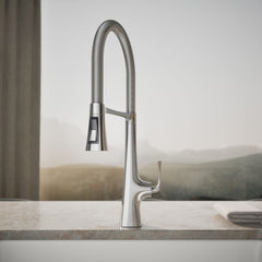 Kohler Graze Single-Handle Semi-Professional Kitchen Sink Faucet With 24-5/16-In Spout in Polished Chrome | product photo