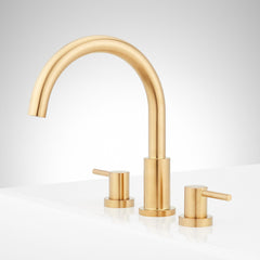 Lexia Deck Mounted Roman Tub Filler Faucet in Brushed Gold | product photo