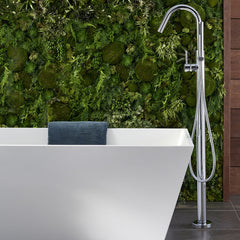 Single Handle Floor Mounted Freestanding Tub Filler Trim in Polished Chrome | product photo