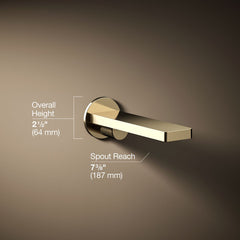 Composed Wall-Mount Tub Spout in Vibrant French Gold | product photo