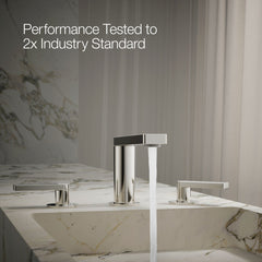 Kohler Composed Widespread Bathroom Faucet with Drain Assembly in Vibrant Polished Nickel | product photo