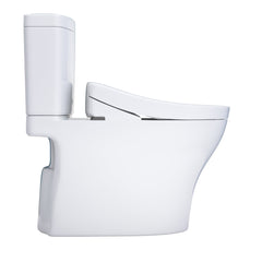WASHLET®+ Aquia® IV Two-Piece Elongated Universal Height Dual Flush 1.28 and 0.9 GPF Toilet and WASHLET S5 Bidet Seat, Cotton White - MW4463446CEMFGN#01 | product photo
