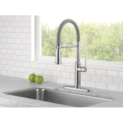 Rhett Pro Style Commercial Kitchen Faucet with Pull Down Sprayer, Chrome Single Hole Kitchen Sink Faucet, Single Handle, Chrome | product photo
